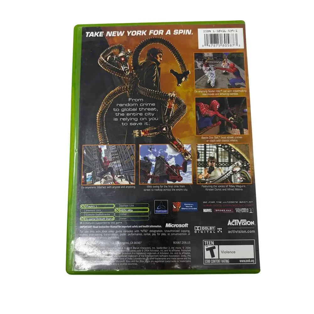 Spider-Man 2 Original Xbox Complete Tested Video Game